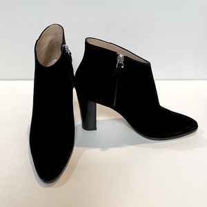 Jimmy Choo black suede zip booties